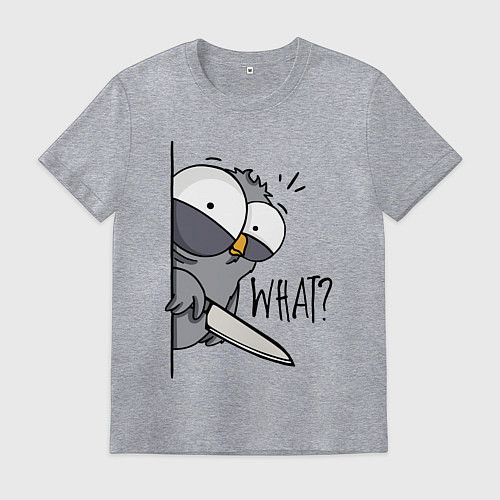 Мужская футболка Серый филин с ножом / Меланж – фото 1