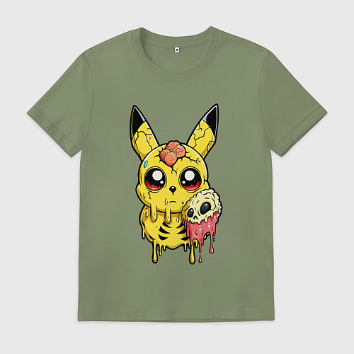 Мужская футболка Пикачу желтый монстр / Авокадо – фото 1