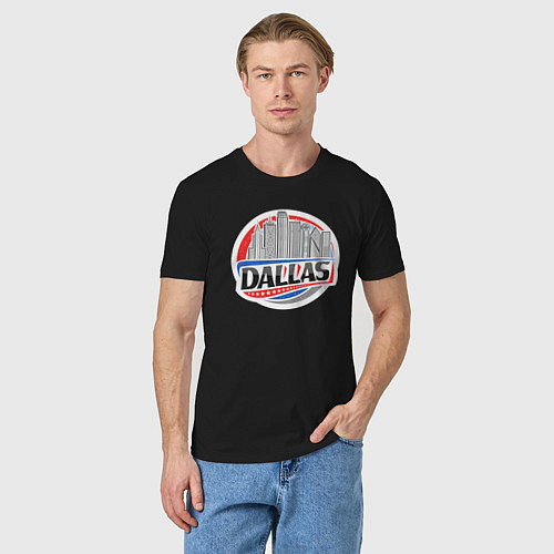Мужская футболка Dallas - USA / Черный – фото 3