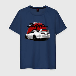 Футболка хлопковая мужская Автомобиль Toyota Supra, цвет: тёмно-синий
