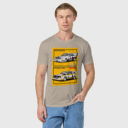 Футболка хлопковая мужская Audi гоночные, цвет: миндальный — фото 2