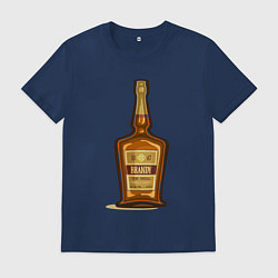 Футболка хлопковая мужская Brandy bottle, цвет: тёмно-синий