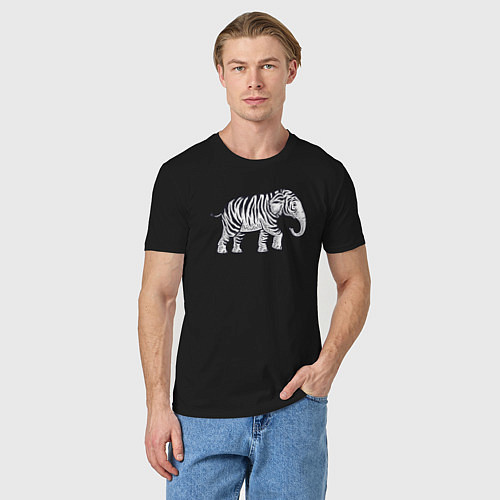 Мужская футболка Тигриный слон / Черный – фото 3
