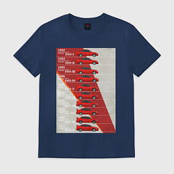 Футболка хлопковая мужская Mitsubishi Lancer Evolution, цвет: тёмно-синий