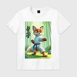 Футболка хлопковая мужская Kyokushin karate - fox, цвет: белый