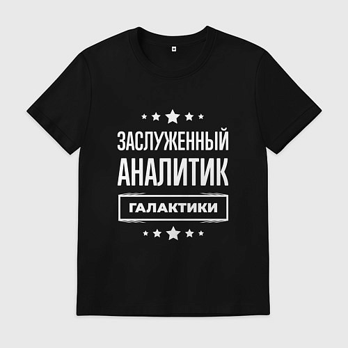 Мужская футболка Заслуженный аналитик / Черный – фото 1