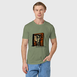 Футболка хлопковая мужская Скелет в шкафу, цвет: авокадо — фото 2
