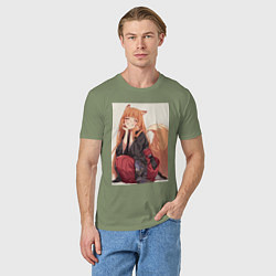 Футболка хлопковая мужская Волчица и пряности Холо торговец, цвет: авокадо — фото 2