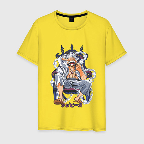 Мужская футболка One piece дым smoke / Желтый – фото 1