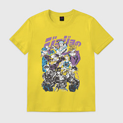 Футболка хлопковая мужская Джоджо JoJo Bizarre Adventure, цвет: желтый