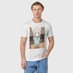 Футболка хлопковая мужская Фрирен ребенок, цвет: белый — фото 2