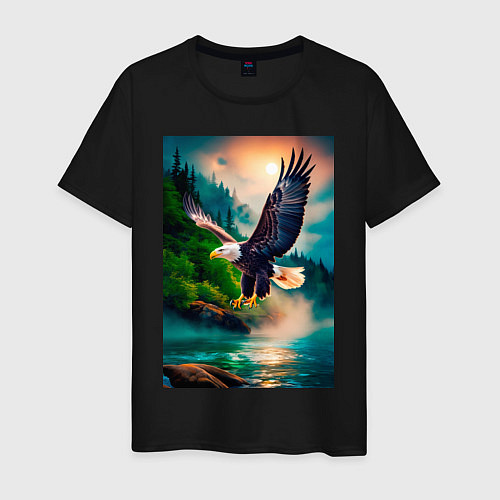 Мужская футболка Парящий орел / Черный – фото 1