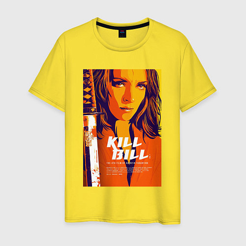Мужская футболка Kill bill - Uma Thurman / Желтый – фото 1