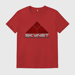 Футболка хлопковая мужская Skynet - cyberdyne, цвет: красный
