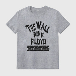 Футболка хлопковая мужская Пинк Флойд стена рок, цвет: меланж