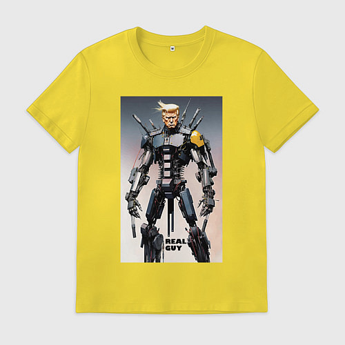 Мужская футболка Cyber Trump is real guy - ai art / Желтый – фото 1