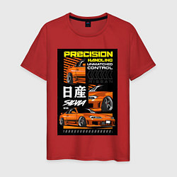 Футболка хлопковая мужская Nissan Silvia авто, цвет: красный