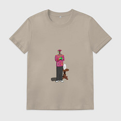 Футболка хлопковая мужская Межпространственный колдун Маджента, цвет: миндальный