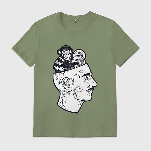 Мужская футболка Обезьяна в голове / Авокадо – фото 1