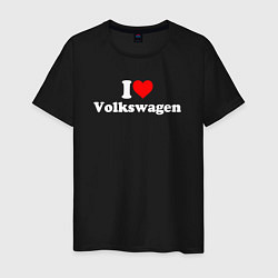 Футболка хлопковая мужская I love Volkswagen, цвет: черный