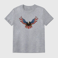 Футболка хлопковая мужская Орёл Америки, цвет: меланж