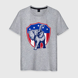 Футболка хлопковая мужская Elephant USA, цвет: меланж