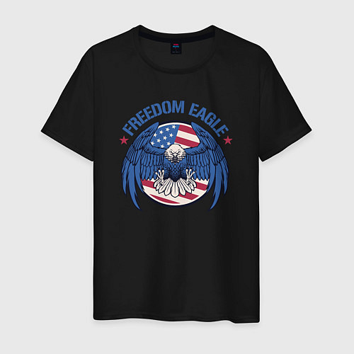 Мужская футболка США - орёл свободы / Черный – фото 1