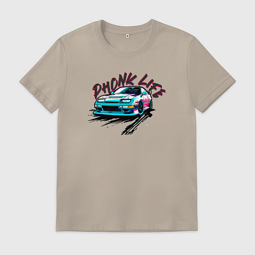 Мужская футболка Phonk life чёрный / Миндальный – фото 1