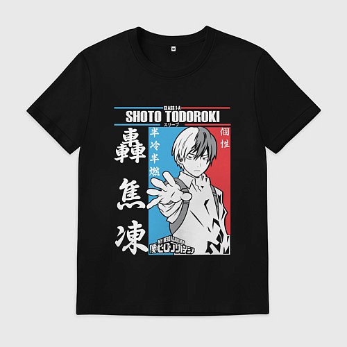 Мужская футболка Моя геройская академия Шото Тодороки / Черный – фото 1