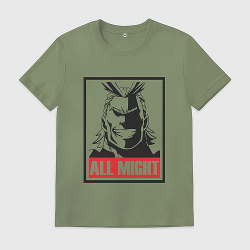 Мужская футболка Моя геройская академия All Might / Авокадо – фото 1