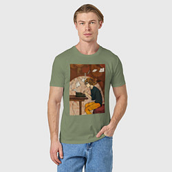 Футболка хлопковая мужская Писатель, цвет: авокадо — фото 2