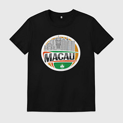 Футболка хлопковая мужская Макао, цвет: черный