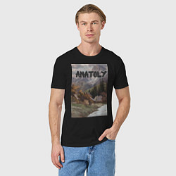 Футболка хлопковая мужская Anatoly - свежесть гор - Анатолий, цвет: черный — фото 2