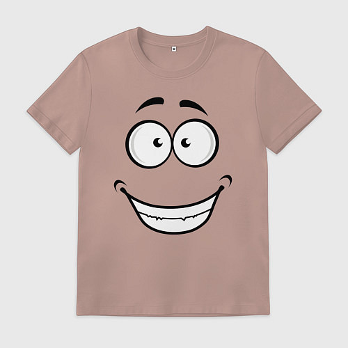 Мужская футболка Счастливая улыбка крупно / Пыльно-розовый – фото 1