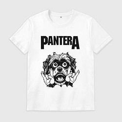 Футболка хлопковая мужская Pantera - rock dog, цвет: белый