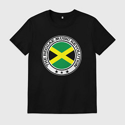 Футболка хлопковая мужская Регги революция, цвет: черный