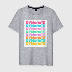 Футболка хлопковая мужская BTS Dynamite, цвет: меланж