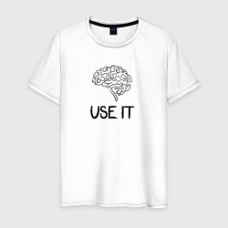 Футболка хлопковая мужская Use it brain, цвет: белый