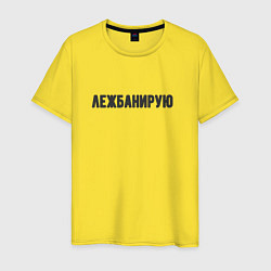 Футболка хлопковая мужская Лежбанирую лежу, цвет: желтый