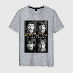 Футболка хлопковая мужская The Beatles au you need is love, цвет: меланж