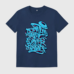 Футболка хлопковая мужская Уличный бомбист, цвет: тёмно-синий