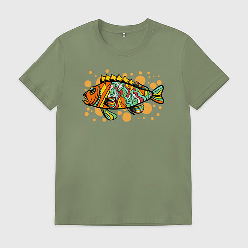 Мужская футболка Разноцветная рыбка / Авокадо – фото 1
