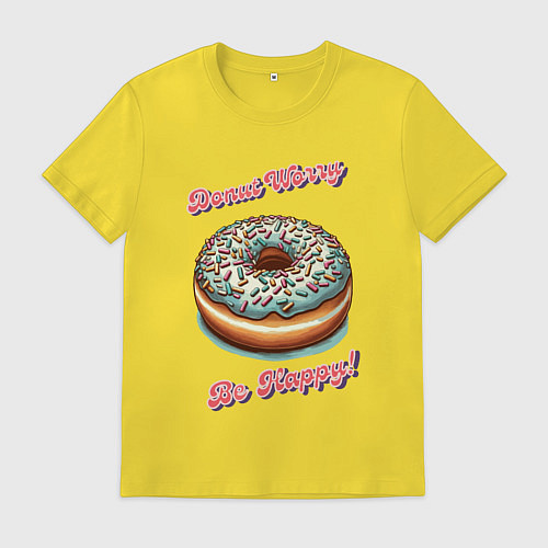 Мужская футболка Пончик счастья / Желтый – фото 1