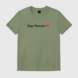 Футболка хлопковая мужская BTS Rap Monster, цвет: авокадо