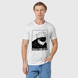 Футболка хлопковая мужская Satoru gojo anime, цвет: белый — фото 2