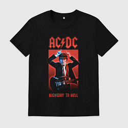 Футболка хлопковая мужская ACDC Angus Young, цвет: черный