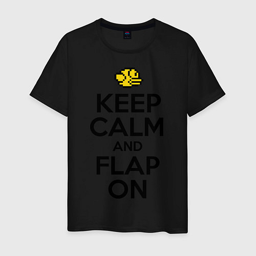 Мужская футболка Keep Calm & Flap On / Черный – фото 1