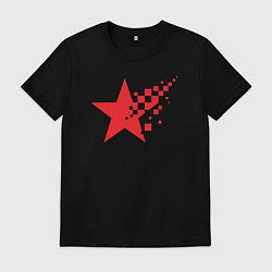 Футболка хлопковая мужская USSR pixel star, цвет: черный