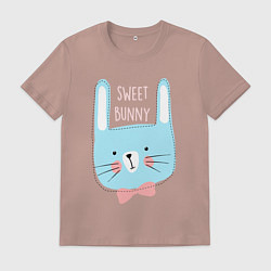 Футболка хлопковая мужская Sweet bunny, цвет: пыльно-розовый