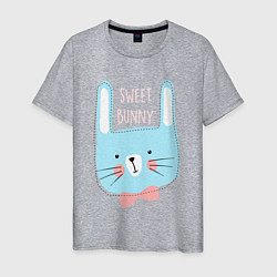 Футболка хлопковая мужская Sweet bunny, цвет: меланж